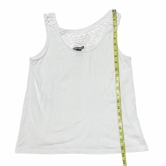 CHELSEA & Theodore White Crochet Tank Top Blouse - Picture 7 of 10